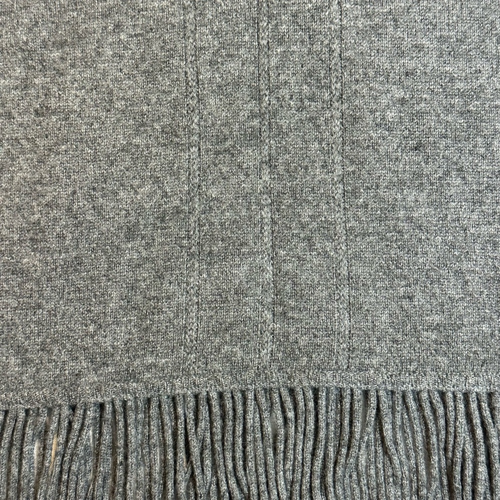 Red Envelope Charcoal 100% Cashmere Scarf with Fringe